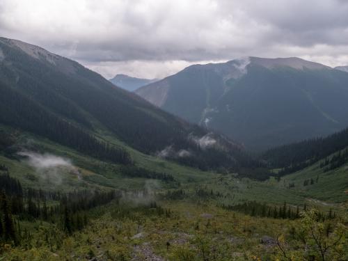 Looking back at Tumbling Pass