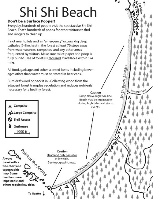 Map of Shi Shi beach