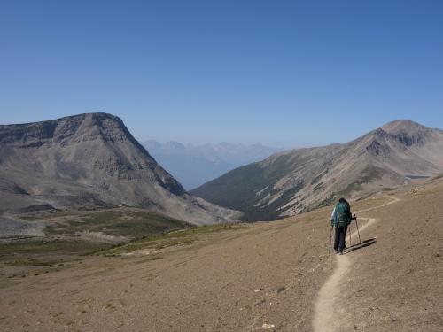 Walking on a ridge trail