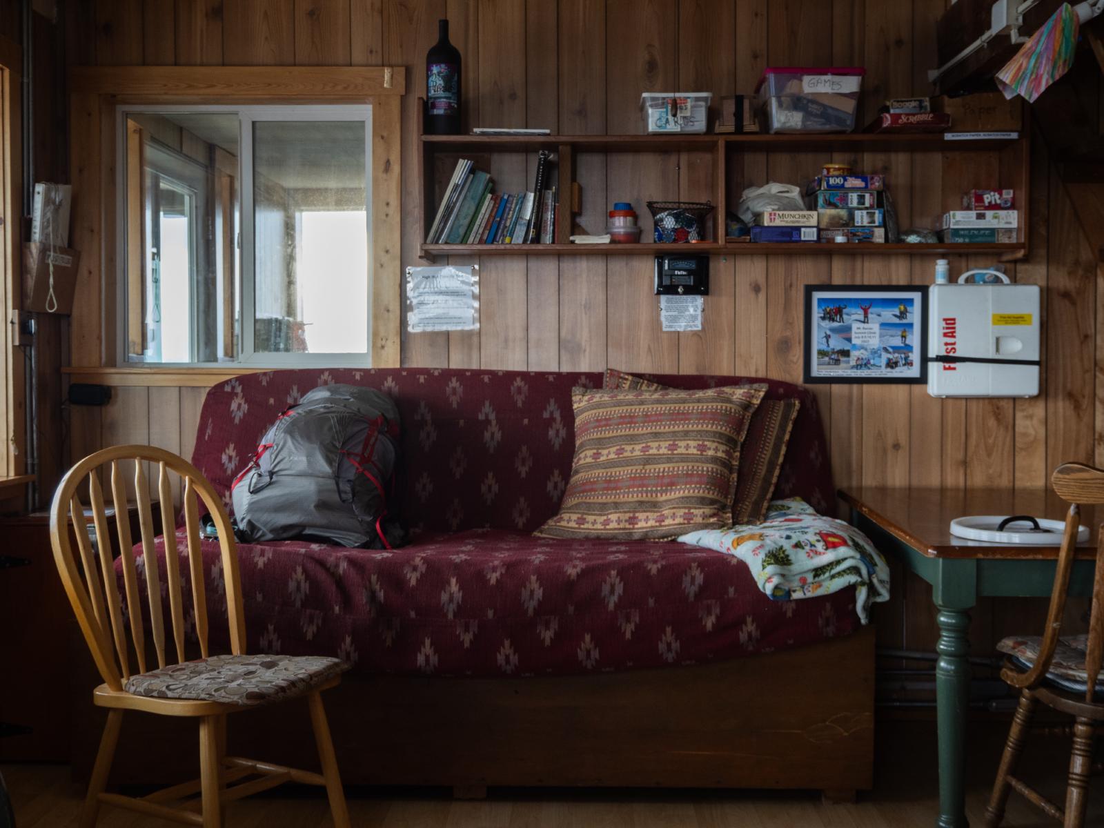 Couch inside the hut