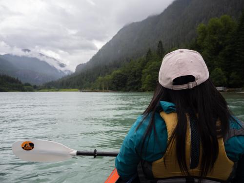 Heading back on a kayak