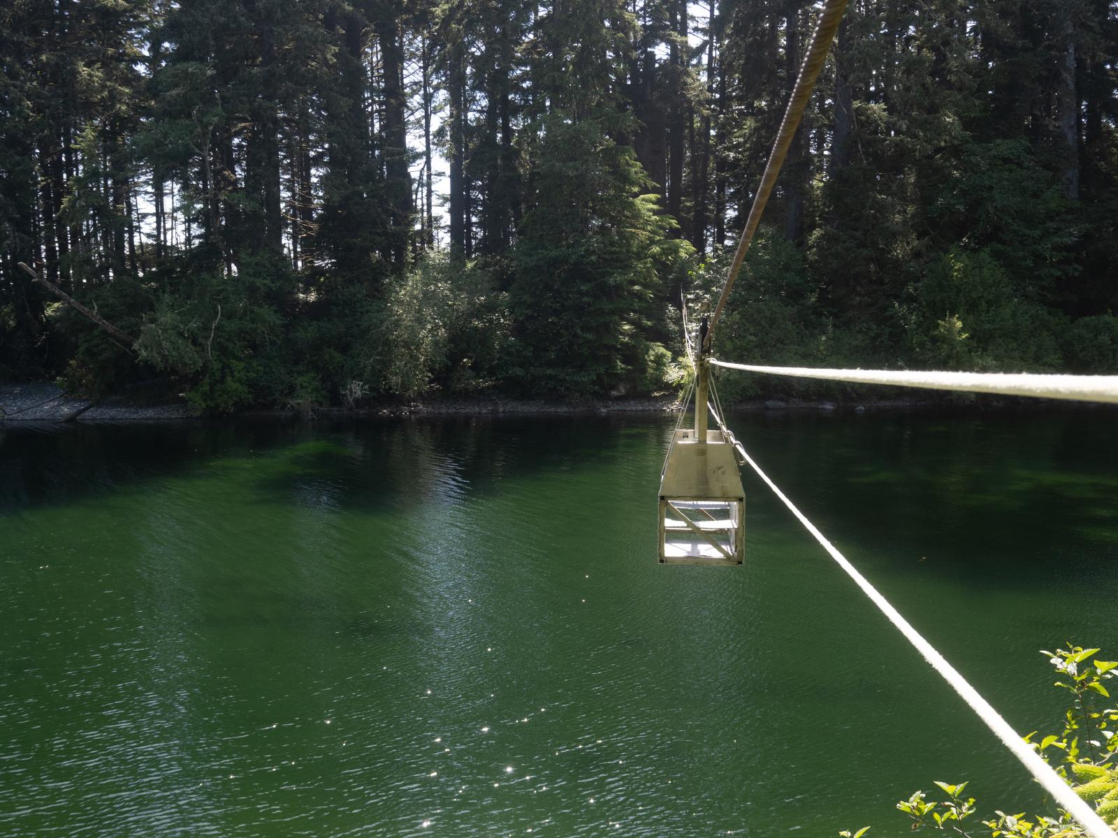 Klanawa River Cablecar suspended above the river