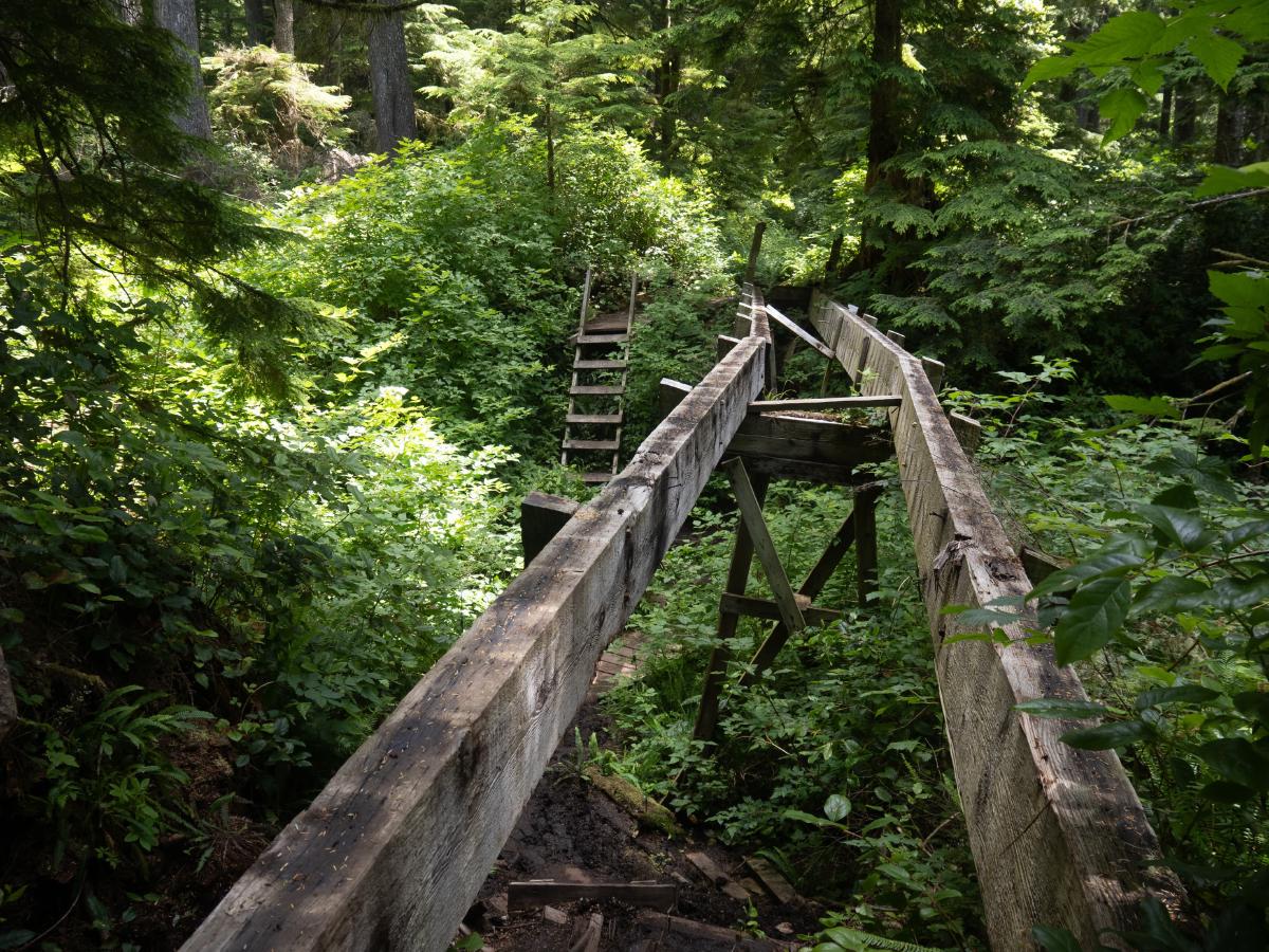 A broken bridge that we had to bypass