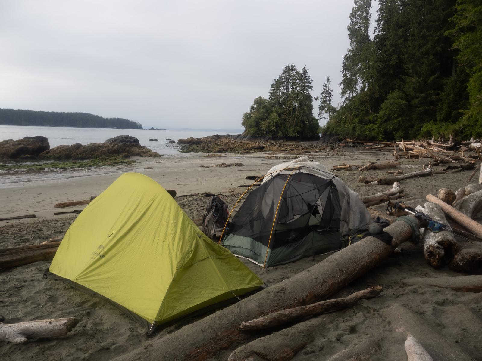 tents on a beach