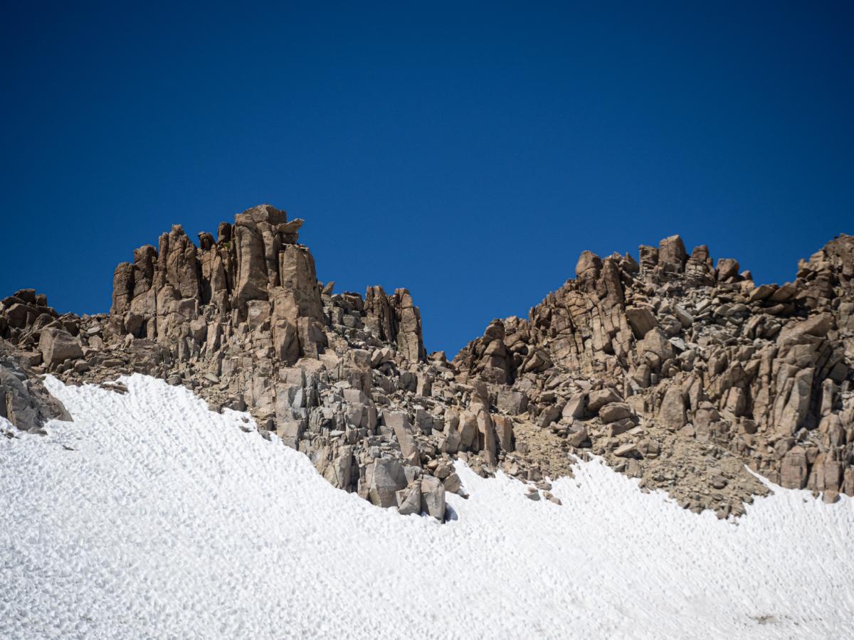 Snow patches near Lamarck Col