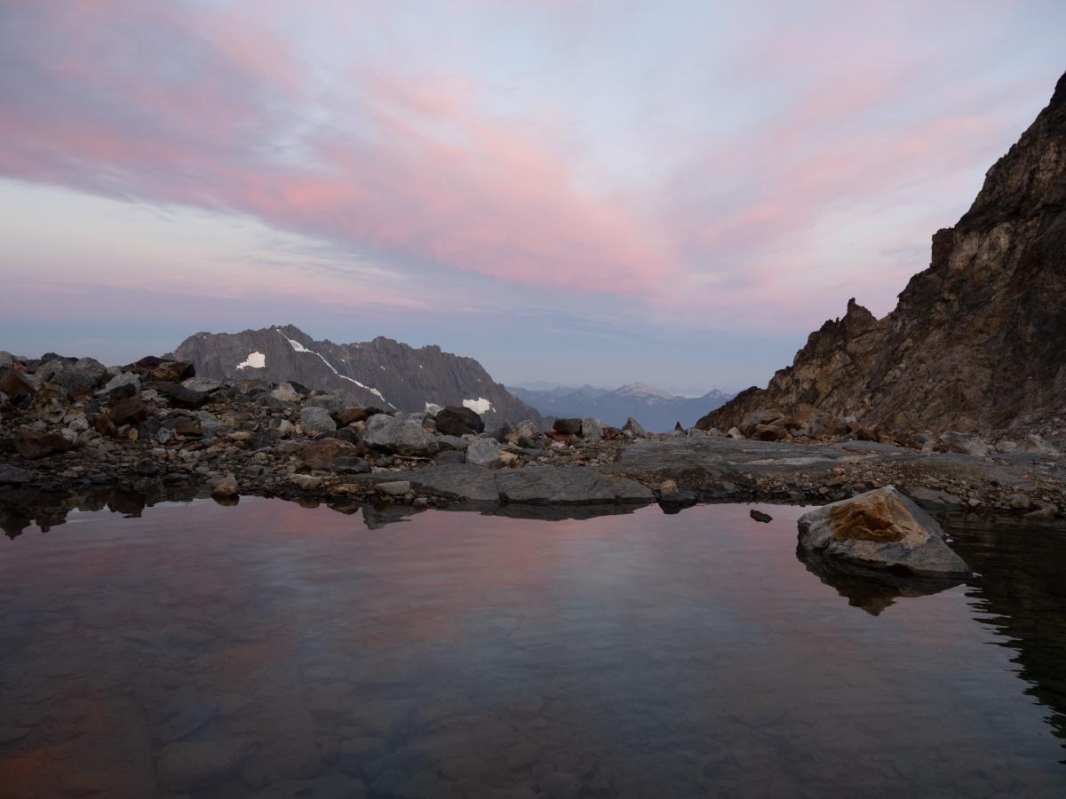 Glacier fed alpine tarn