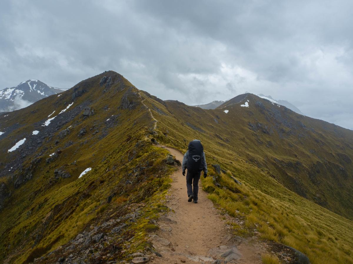 My friend walking the ridgeline
