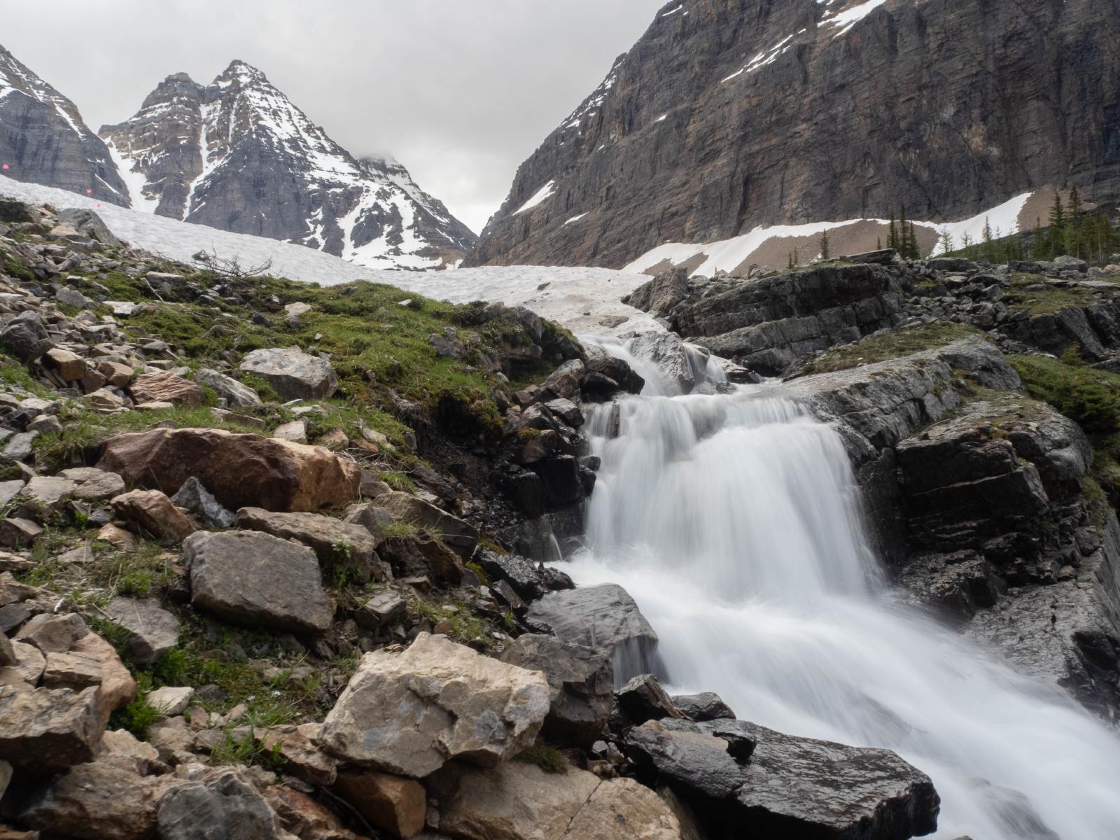 A waterfall along the trail