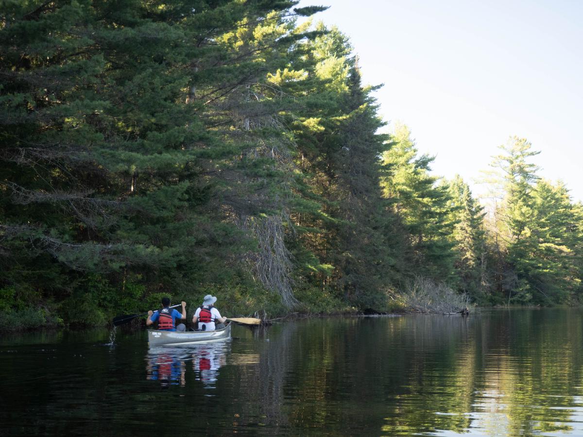 Paddling up Joe Lake
