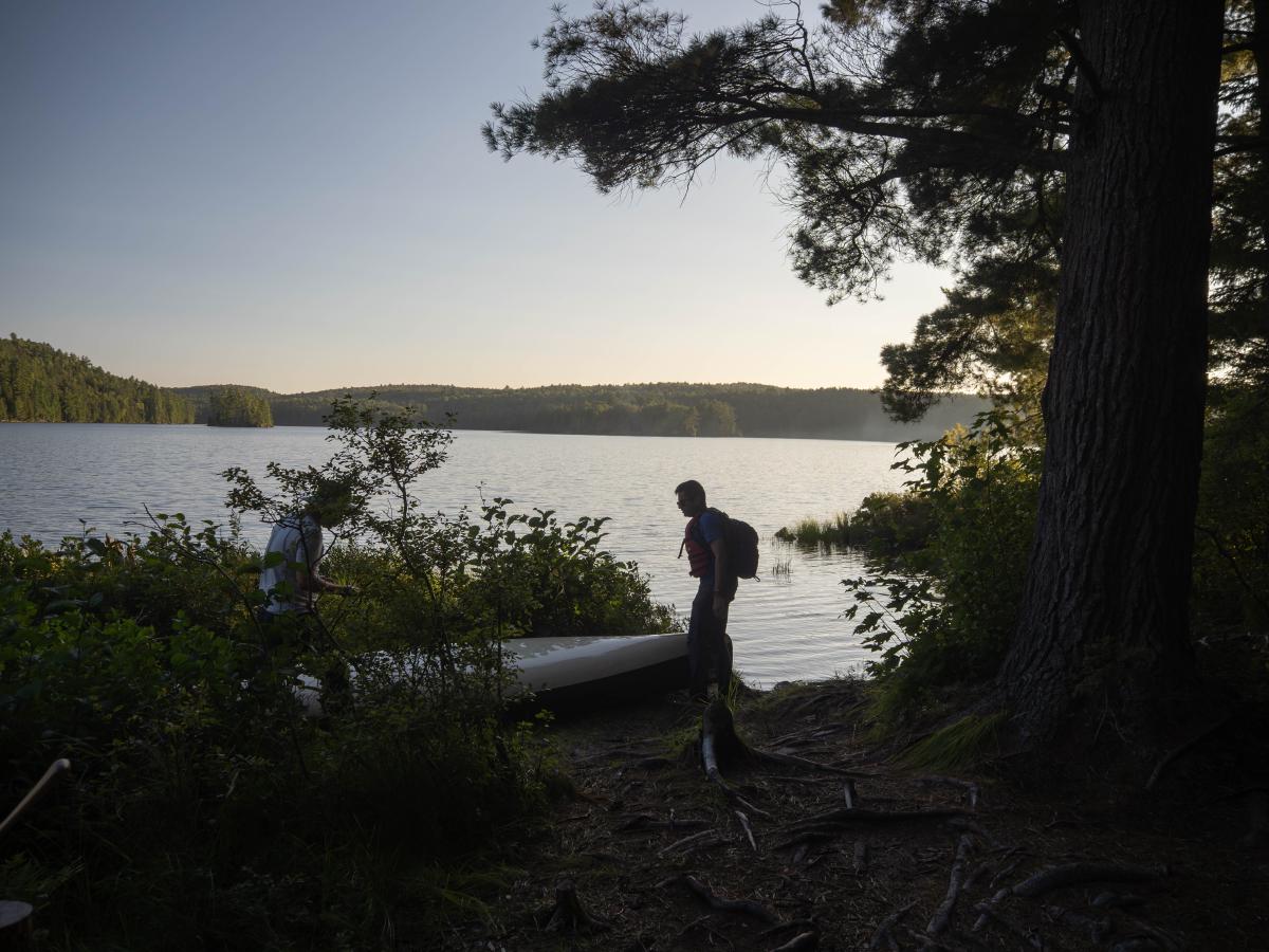Packing up the canoe at the end of the day