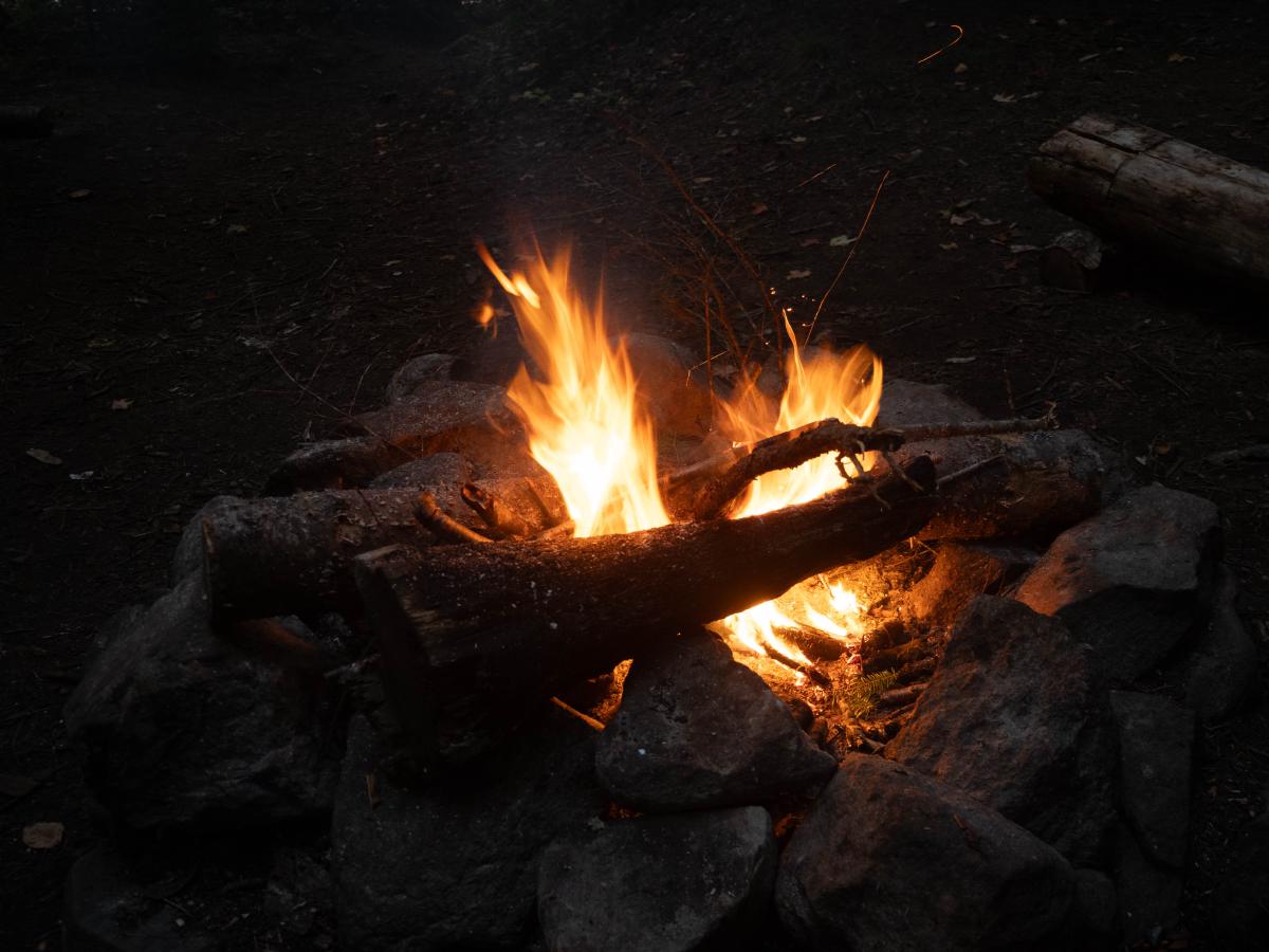 Campfire at the ruins